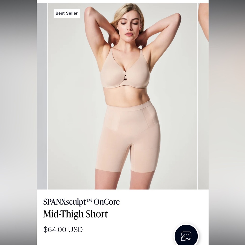 Spanx mid-thigh Short in Soft Nude